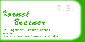 kornel breiner business card